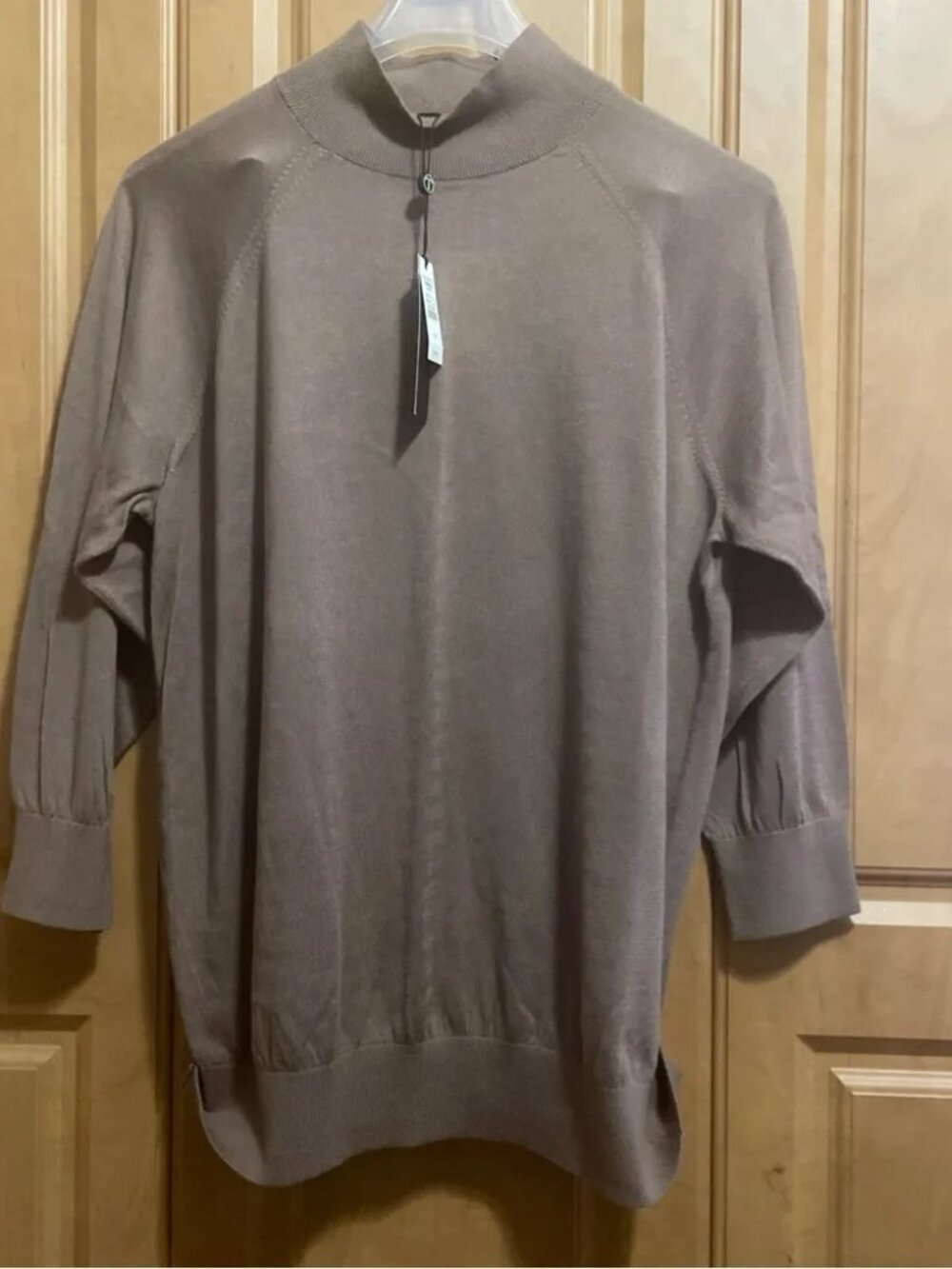 Talbots Women's Brown Mock Neck Knit Sweater 1X NWT